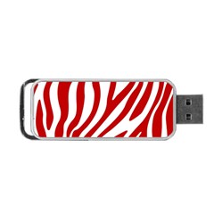 Red Zebra Vibes Animal Print  Portable Usb Flash (two Sides) by ConteMonfrey