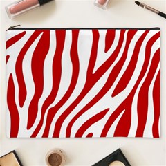 Red Zebra Vibes Animal Print  Cosmetic Bag (xxxl) by ConteMonfrey