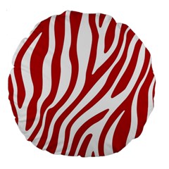 Red Zebra Vibes Animal Print  Large 18  Premium Round Cushions by ConteMonfrey