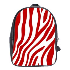 Red Zebra Vibes Animal Print  School Bag (xl) by ConteMonfrey