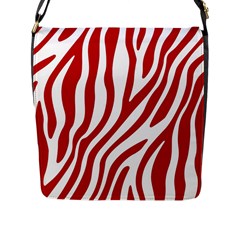 Red Zebra Vibes Animal Print  Flap Closure Messenger Bag (l) by ConteMonfrey