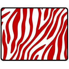 Red Zebra Vibes Animal Print  Two Sides Fleece Blanket (medium) by ConteMonfrey