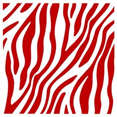 Red Zebra Vibes Animal Print  Wooden Puzzle Square by ConteMonfrey