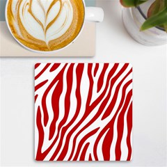 Red Zebra Vibes Animal Print  Uv Print Square Tile Coaster  by ConteMonfrey