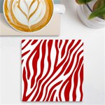 Red Zebra Vibes Animal Print  UV Print Square Tile Coaster  Front