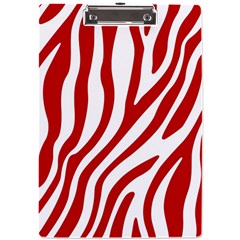 Red Zebra Vibes Animal Print  A4 Acrylic Clipboard by ConteMonfrey