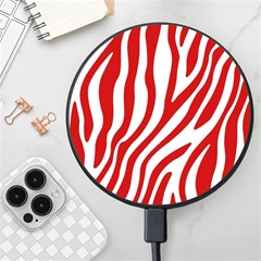 Red Zebra Vibes Animal Print  Wireless Fast Charger(black) by ConteMonfrey