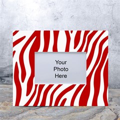 Red Zebra Vibes Animal Print  White Tabletop Photo Frame 4 x6  by ConteMonfrey