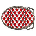 Red And White cat Paws Belt Buckles Front