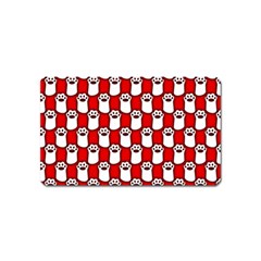 Red And White Cat Paws Magnet (name Card) by ConteMonfrey