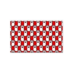 Red And White Cat Paws Sticker Rectangular (10 Pack) by ConteMonfrey