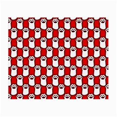 Red And White Cat Paws Small Glasses Cloth by ConteMonfrey