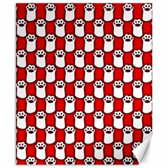 Red And White Cat Paws Canvas 8  X 10  by ConteMonfrey