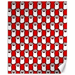 Red And White Cat Paws Canvas 16  X 20  by ConteMonfrey