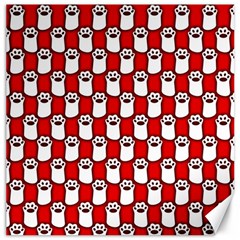 Red And White Cat Paws Canvas 16  X 16  by ConteMonfrey