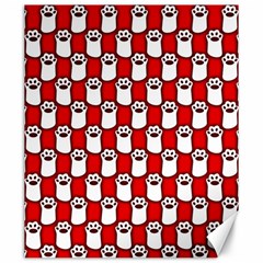 Red And White Cat Paws Canvas 20  X 24  by ConteMonfrey