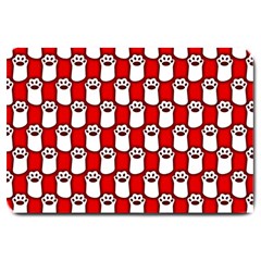 Red And White Cat Paws Large Doormat by ConteMonfrey