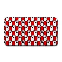 Red And White Cat Paws Medium Bar Mat by ConteMonfrey