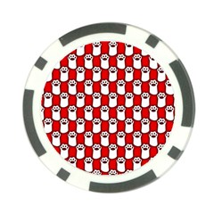 Red And White Cat Paws Poker Chip Card Guard by ConteMonfrey