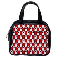 Red And White Cat Paws Classic Handbag (one Side) by ConteMonfrey