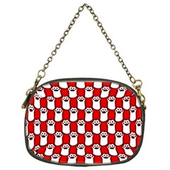 Red And White Cat Paws Chain Purse (one Side) by ConteMonfrey