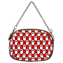 Red And White Cat Paws Chain Purse (two Sides) by ConteMonfrey