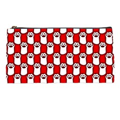 Red And White Cat Paws Pencil Case by ConteMonfrey