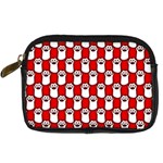 Red And White cat Paws Digital Camera Leather Case Front