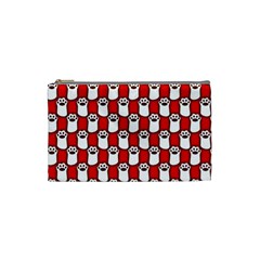 Red And White Cat Paws Cosmetic Bag (small) by ConteMonfrey