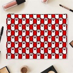 Red And White Cat Paws Cosmetic Bag (xl) by ConteMonfrey