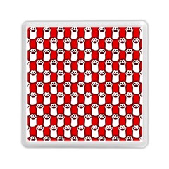 Red And White Cat Paws Memory Card Reader (square) by ConteMonfrey