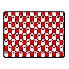 Red And White Cat Paws Two Sides Fleece Blanket (small) by ConteMonfrey