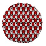 Red And White cat Paws Large 18  Premium Flano Round Cushions Front