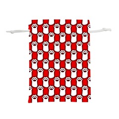 Red And White Cat Paws Lightweight Drawstring Pouch (s) by ConteMonfrey