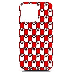 Red And White Cat Paws Iphone 14 Pro Max Black Uv Print Case