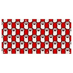 Red And White Cat Paws Banner And Sign 8  X 4  by ConteMonfrey