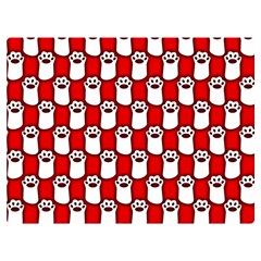 Red And White Cat Paws Premium Plush Fleece Blanket (extra Small) by ConteMonfrey