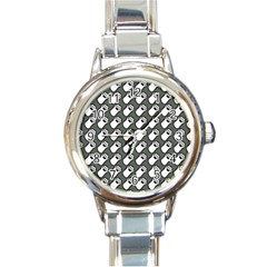 Grey And White Little Paws Round Italian Charm Watch by ConteMonfrey