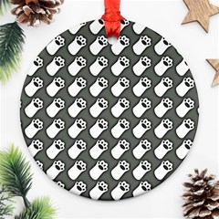 Grey And White Little Paws Ornament (round) by ConteMonfrey