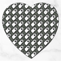 Grey And White Little Paws Jigsaw Puzzle (heart) by ConteMonfrey