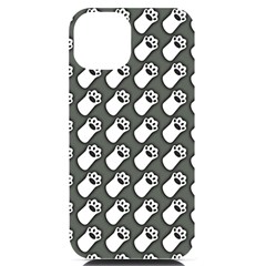 Grey And White Little Paws Iphone 14 Black Uv Print Case by ConteMonfrey