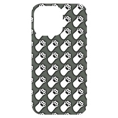 Grey And White Little Paws Iphone 14 Pro Max Black Uv Print Case