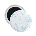 Birds Seamless Pattern Blue 2.25  Magnets Front