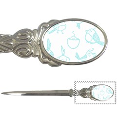 Birds Seamless Pattern Blue Letter Opener by ConteMonfrey