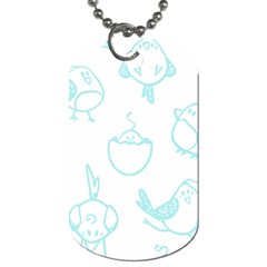 Birds Seamless Pattern Blue Dog Tag (one Side) by ConteMonfrey