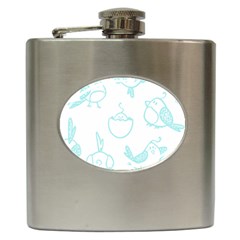 Birds Seamless Pattern Blue Hip Flask (6 Oz) by ConteMonfrey