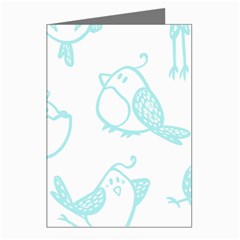 Birds Seamless Pattern Blue Greeting Cards (pkg Of 8) by ConteMonfrey