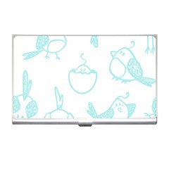 Birds Seamless Pattern Blue Business Card Holder by ConteMonfrey