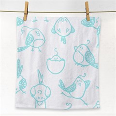 Birds Seamless Pattern Blue Face Towel by ConteMonfrey