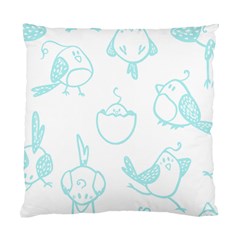 Birds Seamless Pattern Blue Standard Cushion Case (one Side) by ConteMonfrey